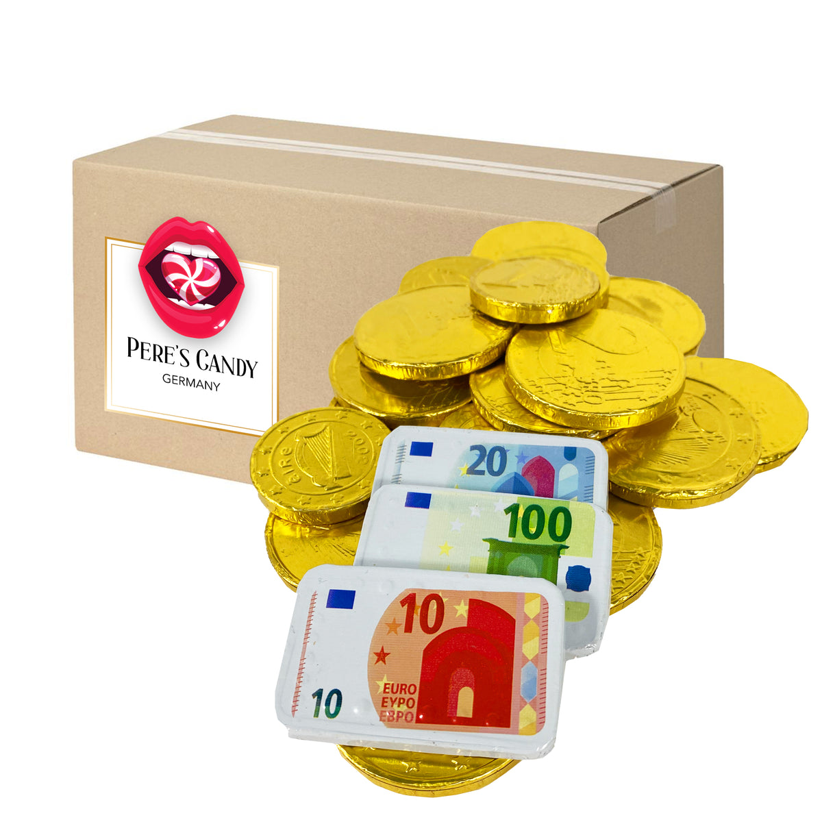 Banknotes and gold coins chocolate thalers 900g – Pere's Candy
