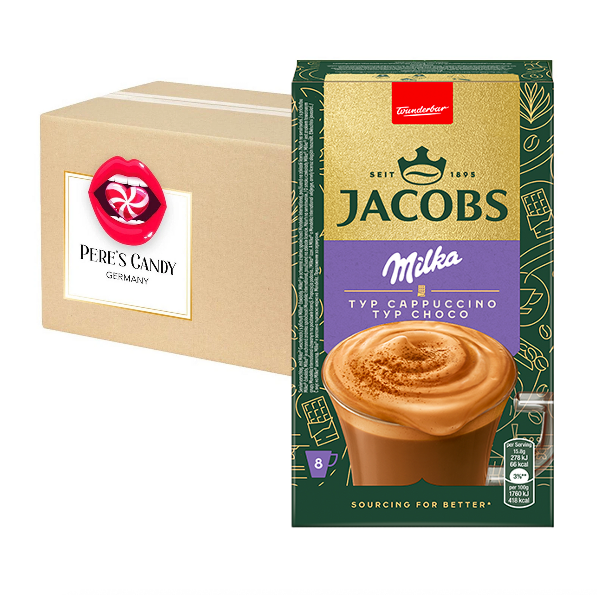 JACOBS Typ Cappuccino Milka Choco 5x8 Sticks – Pere's Candy